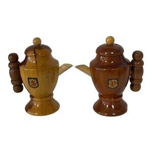 Vintage Redwood Highway Tree House Wood Salt & Pepper Set California Souvenir